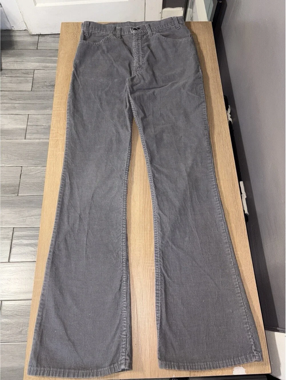 Vtg 70s 646 Corduroy Bell Bottom Flare Leg Pants Jeans 1977 Talon USA Fits 34x36